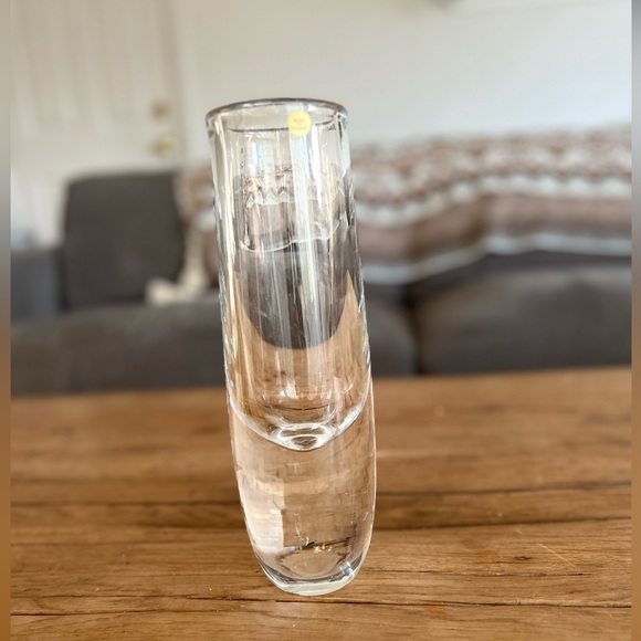 Mid-Century Thick Bubble Glass Vase solid glass vase made Poland heavy clear 11” - Picture 1 of 7